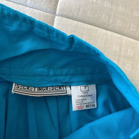 Vintage Deadstock 80s/90s Pleated Button-Front Turquoise Shorts S - Picture 9 of 14